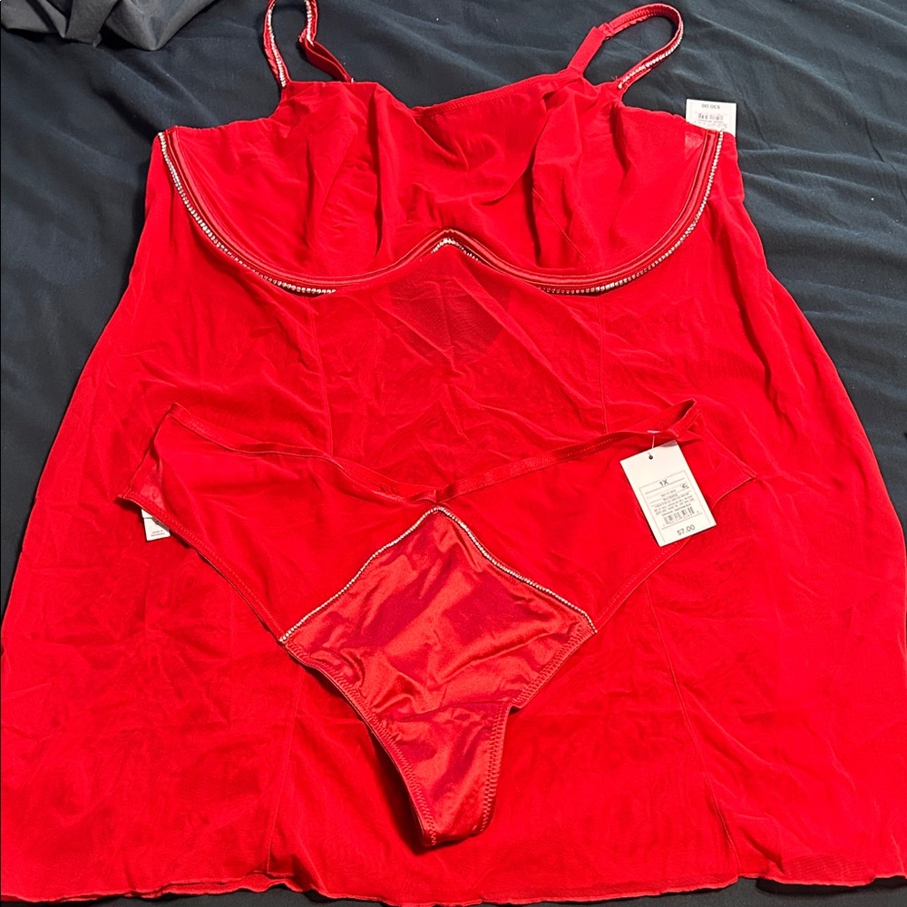 NWT Auden Red Lingerie Set